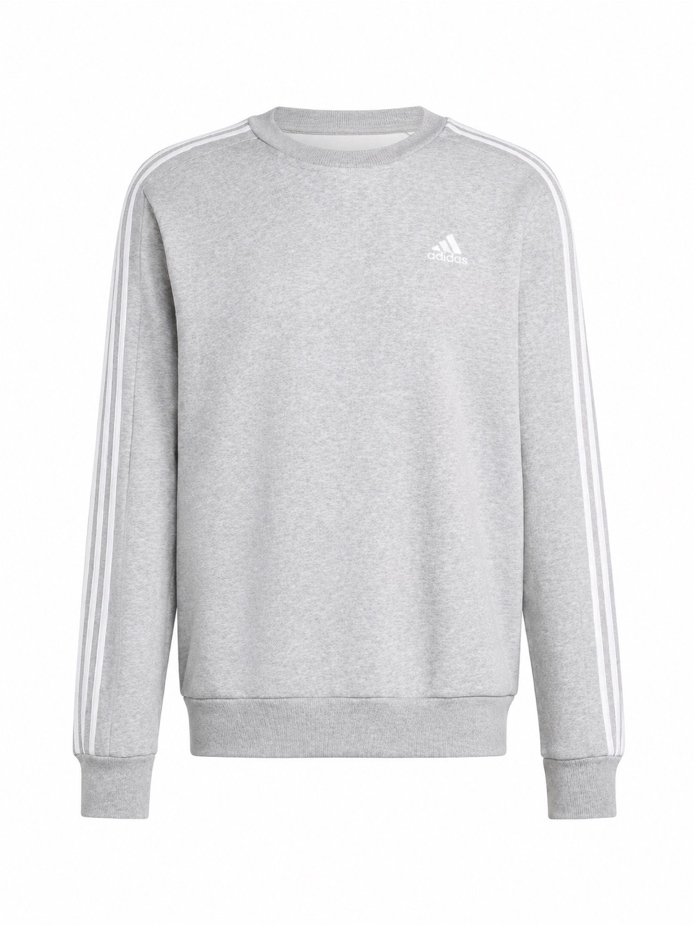 Adidas Essentials Grey 3-Stripes Sweatshirt M